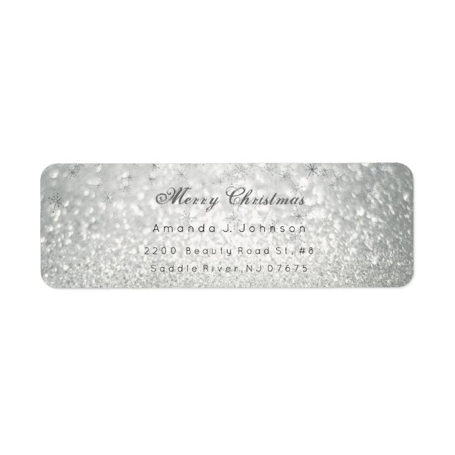 Frohe Weihnachten zarte Silver Stars Schnee grau (Vorne)
