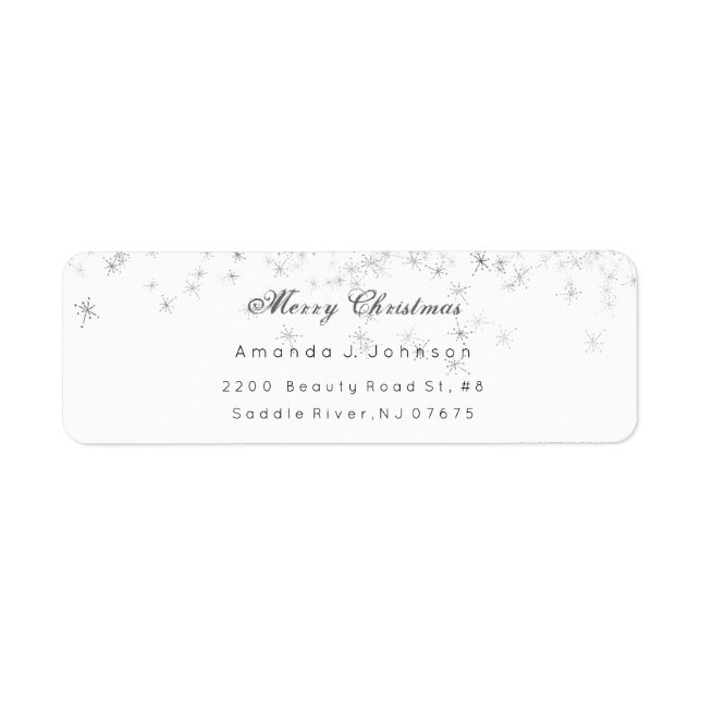 Frohe Weihnachten zarte Silver Stars Snow Adress (Vorne)
