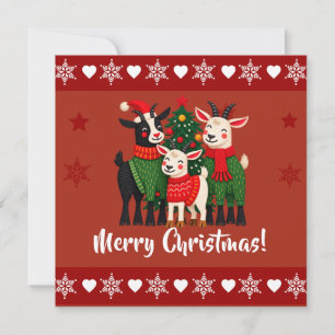 Frohe Weihnachten Ziegenfamilie