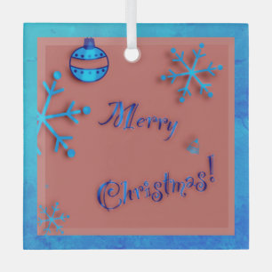 Frohe Weihnachten , Ziergegenstände und Schneekris Ornament Aus Glas