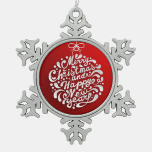 Frohe Weihnachten Zinn-Weihnachtsschmuck Schneeflocken Zinn-Ornament