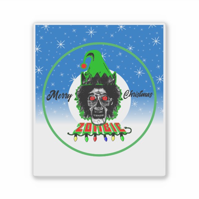 Frohe Weihnachten Zombie Aufkleber (Vorderseite)