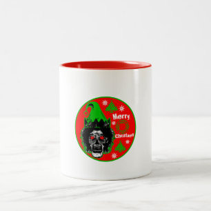 Frohe Weihnachten Zombie Red Eyes Stil 2 Zweifarbige Tasse