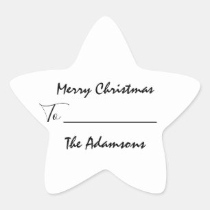 Frohe Weihnachten zu... von Familienname Holidays Stern-Aufkleber
