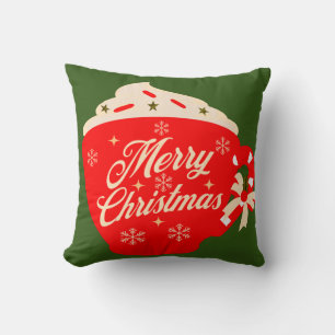 Frohe Weihnachten Zuckerguss Schneeflocken Sprinkl Kissen