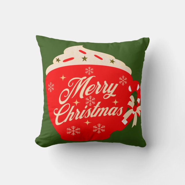 Frohe Weihnachten Zuckerguss Schneeflocken Sprinkl Kissen (Vorderseite)