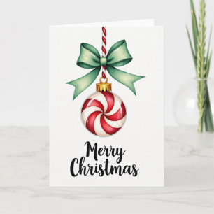 Frohe Weihnachten-Zuckerstangen-Ornament Karte