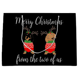 Frohe Weihnachten Zwei Decked Out Dackeln Große Geschenktüte