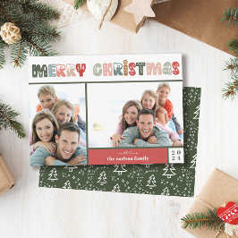 Frohe Weihnachten Zwei Fotos Familienurlaub Card
