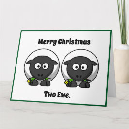 Frohe Weihnachten zwei Mal vor dir Cartoon Karte