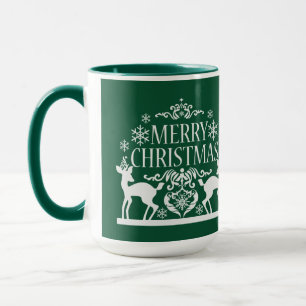 Frohe Weihnachten zwei Tasse grün