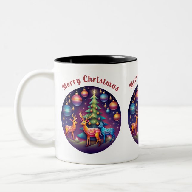 Frohe Weihnachten Zweifarbige Tasse (Links)