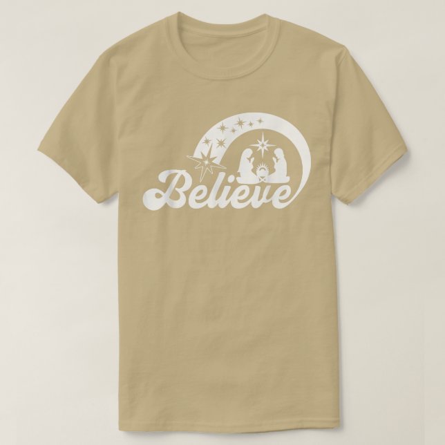 Frohe WeihnachtenGlauben  T-Shirt (Design vorne)