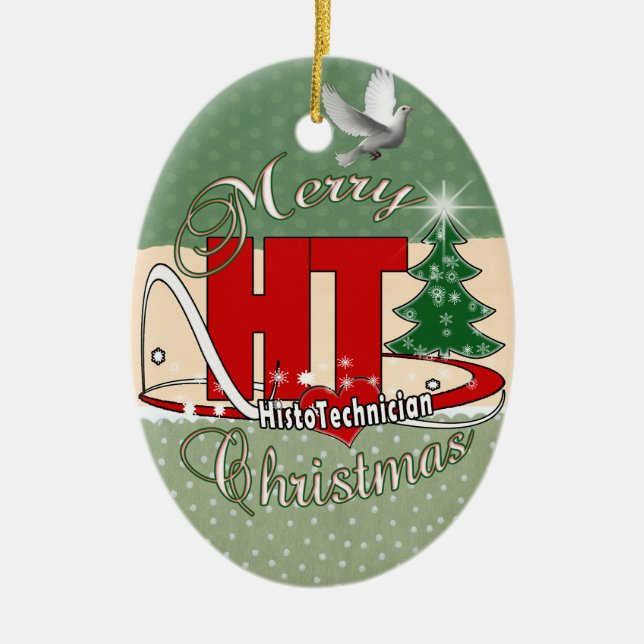 FROHE WEIHNACHTENHT HISTOTECHNICIAN KERAMIKORNAMENT (Vorne)