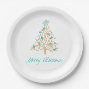 Frohe Weihnachtenseashell-Weihnachtsbaum Pappteller