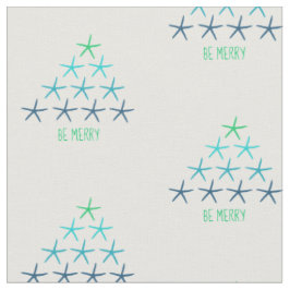 Frohe Weihnachtenstarfish-Gewebe Stoff