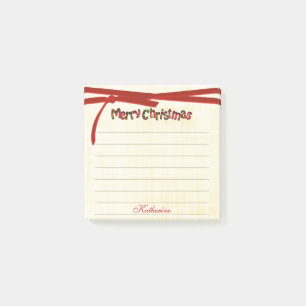 Frohe Weihnachtentartan-Typografie - gezeichnet Post-it Klebezettel