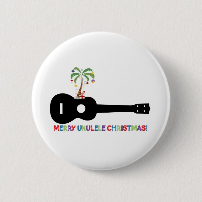 Frohe WeihnachtenUkulele Button (Vorderseite)