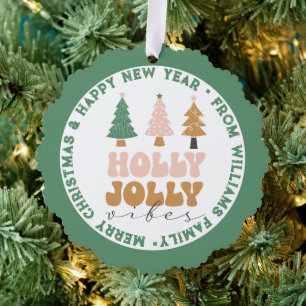 frohe weihnachtliche Stimmung, frohe Weihnachten u Ornament Karte