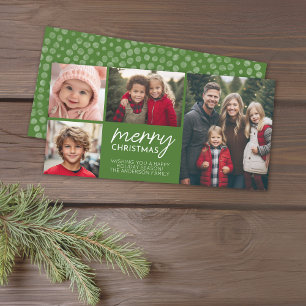 Frohe Weihnachts 4 Foto Collage - kann grün bearbe Feiertagskarte