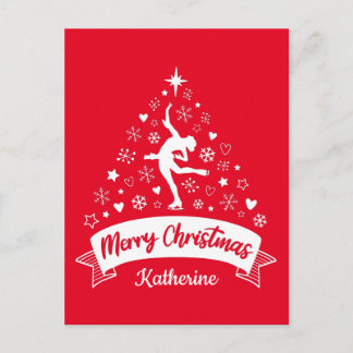 Frohe Weihnachts-Abbildung Skaten Postkarte