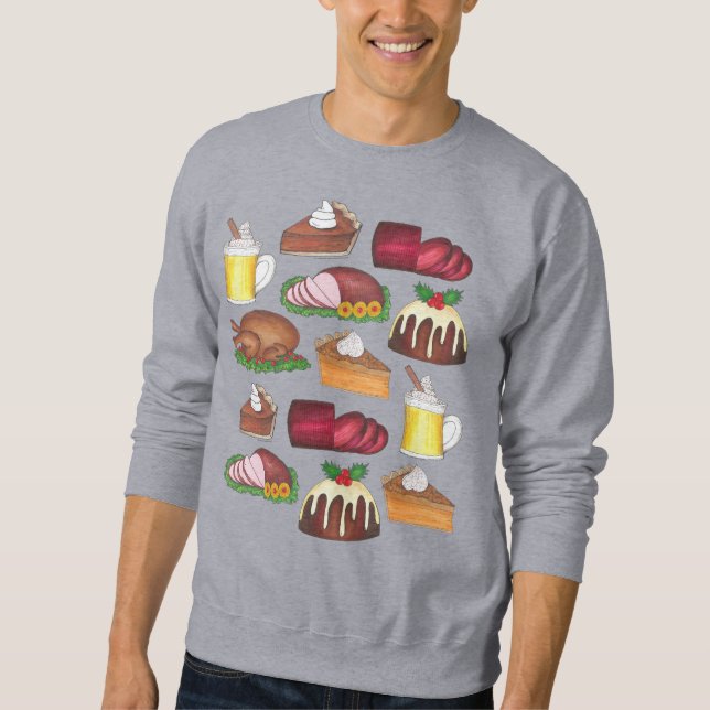 Frohe Weihnachts-Abendessen Holiday Foods Ugly Swe Sweatshirt (Vorderseite)