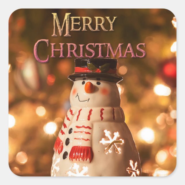 Frohe Weihnachts Adorable Snowman Sticker (Vorderseite)