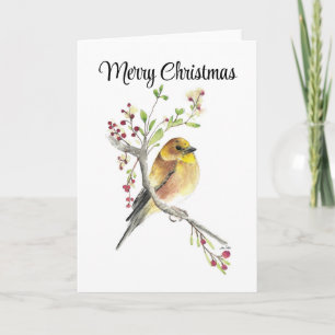 Frohe Weihnachts American Goldfinch Weihnachtskart Karte