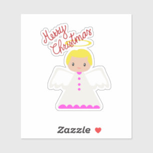 Frohe Weihnachts-Angel-Aufkleber Aufkleber