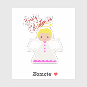 Frohe Weihnachts-Angel-Aufkleber Aufkleber