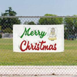 Frohe Weihnachts Angel Rot-Grün-Skript Banner