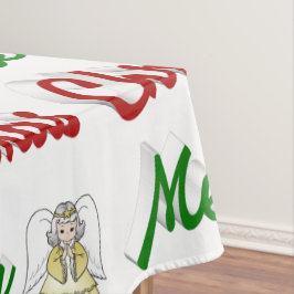 Frohe Weihnachts Angel Rot-Grün-Skript Tischdecke