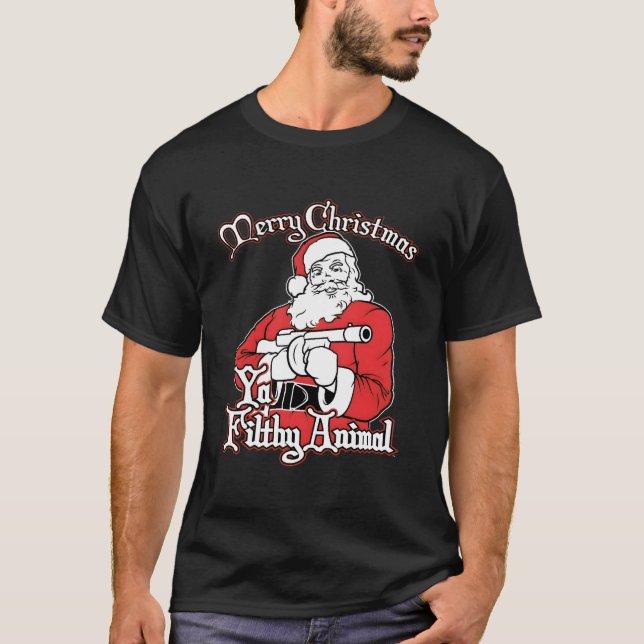 Frohe Weihnachts Animal Filthy Ya Ugly Sweater Sty T-Shirt (Vorderseite)
