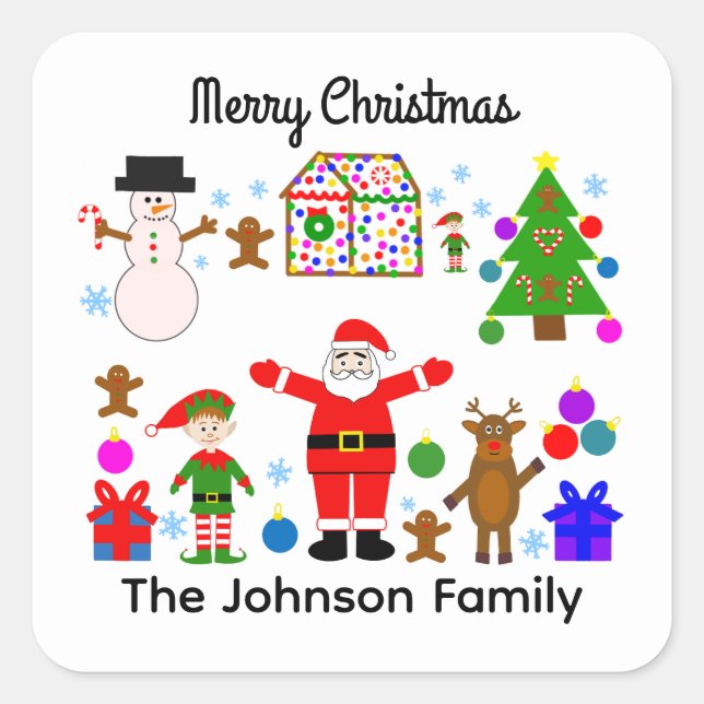 Frohe Weihnachts-Ansammlung #1 Stickers (Vorderseite)