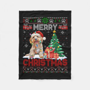 Frohe Weihnachts Apoo Dog Liebhaber Familie Ugly X Fleecedecke