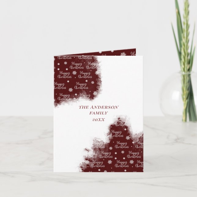 Frohe Weihnachts Aquarell Waschspritze Foto-Karte Einladung (Vorderseite)