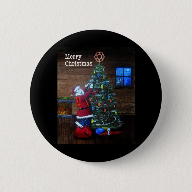 Frohe Weihnachts-Arborist Tree Chirurg Rigging Tre Button (Vorderseite)