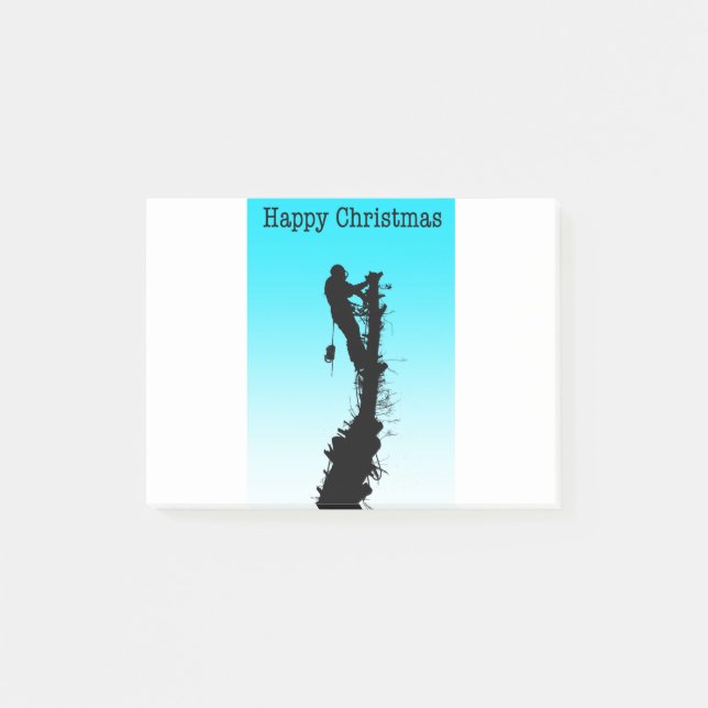 Frohe Weihnachts-Arborist Tree Chirurg Rigging Tre Post-it Klebezettel (Vorderseite)