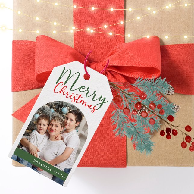 Frohe Weihnachts-Arch-Foto Familie Moden Geschenkanhänger (Von Creator hochgeladen)