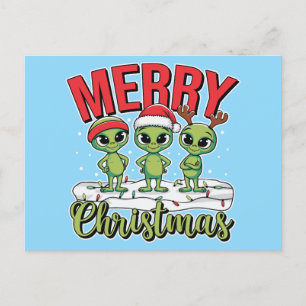 Frohe Weihnachts-Außerirdischen Feiertagspostkarte