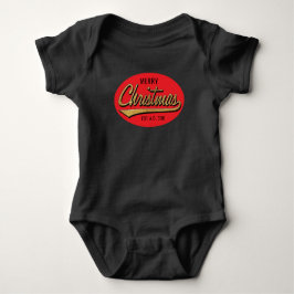Frohe Weihnachts Baby Black Bodysuit "Est A.D. 336 Strampler