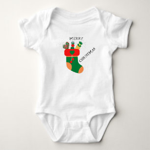 Frohe Weihnachts Baby Bodysuit White Strampler