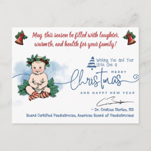Frohe Weihnachts Baby Gruß von Pädiatrie Feiertagspostkarte
