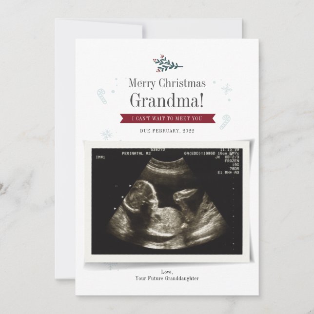 Frohe Weihnachts Baby Sonograph Foto Oma (Vorderseite)