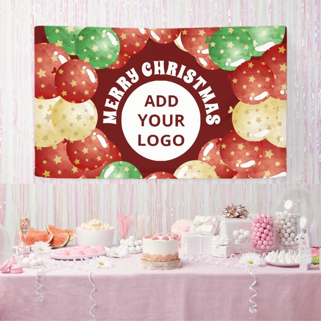Frohe Weihnachts-Balloons Custom Company Party Red Banner (Von Creator hochgeladen)