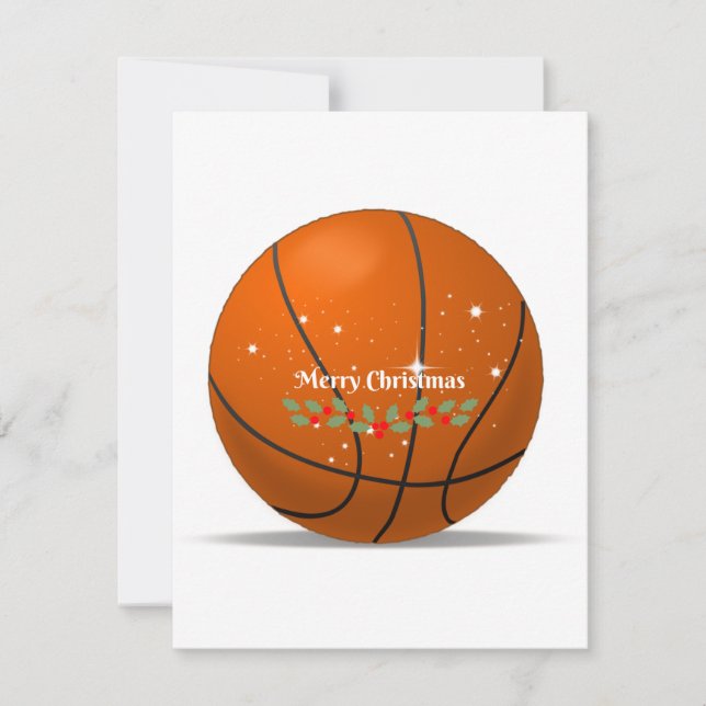 Frohe Weihnachts-Basketball Feiertagskarte (Vorderseite)