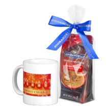 Frohe Weihnachts Baubles Red Gold Tasse & Hot Coco