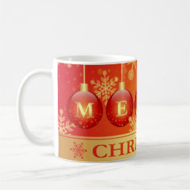 Frohe Weihnachts Baubles Red Gold Tasse & Schokola
