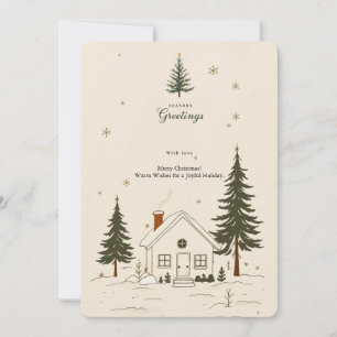 Frohe Weihnachts Bauernhof Winter Holiday Card. Einladung