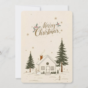 Frohe Weihnachts Bauernhof Winter Holiday Card. Einladung